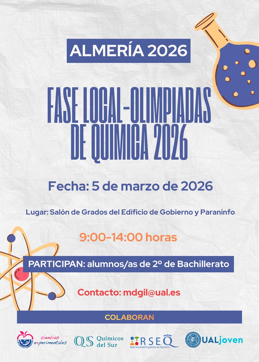 UALjoven. Cartel XXXIX Olimpiada de Química. 5 de marzo 2026. Fase local Almería